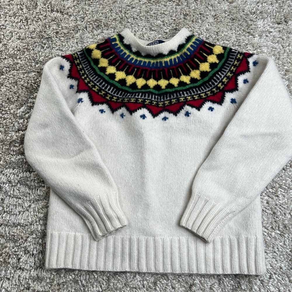 Vintage Polo Ralph Lauren Wool Multicolor Patterned Sweater